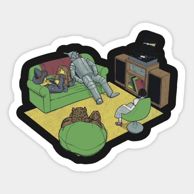 Oz folks hanging out Sticker by Kehops01